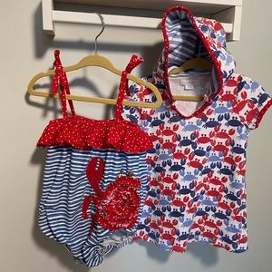 Baby girls crabby bundle - bathing suit & cover up
